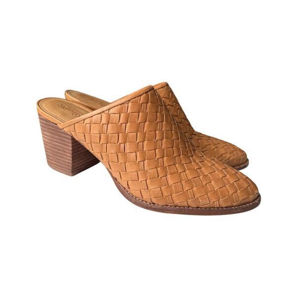 Madewell Harper Mule in Honey Brown Basket Weave Size 8 - Picture 1 of 9